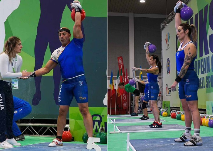 Kettlebell. Solo primi posti per i finalesi Borghello e Colella al WKSF European Championship 2024 di Pescara