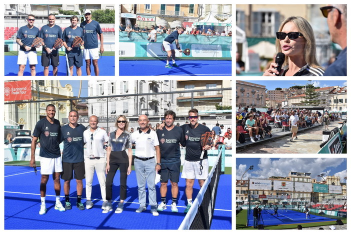 'Sanremo Padel Tour': piazza Colombo in visibilio per gli ex campioni del calcio e per le 'Leyendas' della racchetta (Foto e Video)