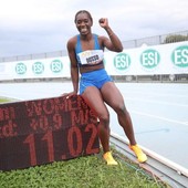 Foto Giancarlo Colombo/Meeting di Savona: Zaynab Dosso festeggia il nuovo record italiano dei 100m