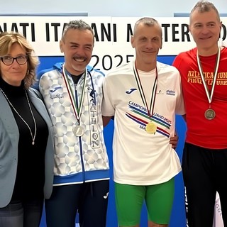 Atletica Run Finale Ligure protagonista ai Campionati Italiani Master Indoor: bronzo per Zemma e record ligure per Brundu