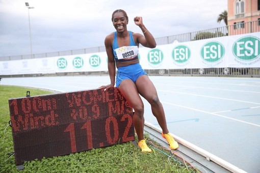 Foto Giancarlo Colombo/Meeting di Savona: Zaynab Dosso festeggia il nuovo record italiano dei 100m