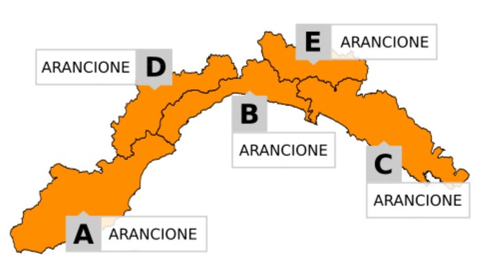 Allerta Meteo. Nuovo aggiornamento, emanato il livello arancione su tutta la Liguria