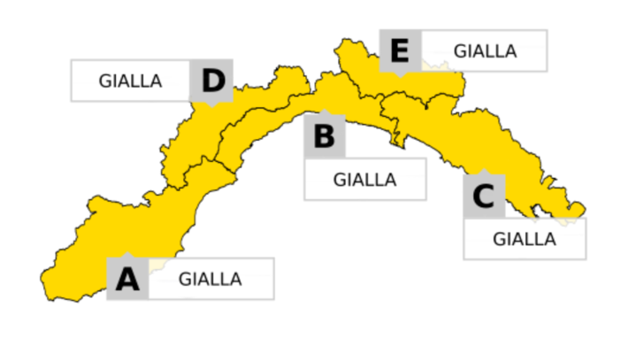 Allerta Meteo: scatta una nuova allerta gialla dalle 15:00 su tutta la regione, a ponente  terminerà domattina