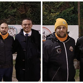 Michero e Savona con mister Giunta e il dg Emanuele Feroleto