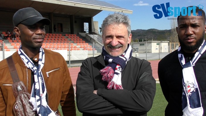 Calcio, Savona. Frumento con Abdul Kami e Fabrice Mbvouvoumou: &quot;Questi ragazzi meritano una possibilità. L'ironia? Non pretendo che tutti possano capire&quot; (VIDEO)