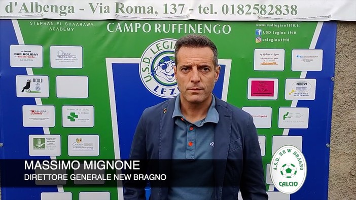 Calcio, Bragno. Il dg Mignone tra prospettive e recriminazioni: &quot;Buona prova con il Legino, ci manca ancora un po' di scaltrezza. Ma quel fuorigioco...&quot; (VIDEO)