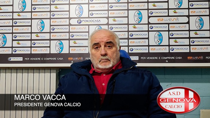 Calcio, Genova Calcio. Il presidente Vacca dopo la sconfitta di Pietra: &quot;Non c'è gap tra noi e le altre big. Gli infortuni non ci aiutano&quot; (VIDEO)