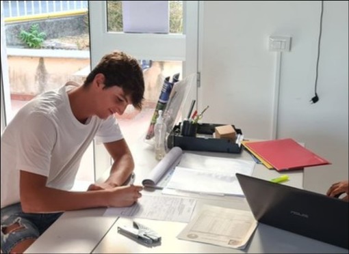 Filippo Turone, nel giorno della firma con il Celle Varazze