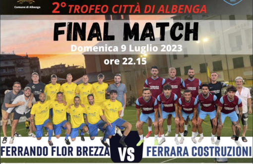 Calcio. E' il giorno della finale del Secondo Trofeo Città di Albenga. Alle 22:15 Ferrara Costruzioni - Ferrando Flor / Brezza