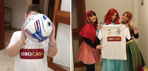 La maglia del Savona per il piccolo Andy, missione compiuta per le Principesse in Corsia