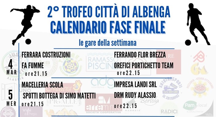 Secondo Trofeo Città di Albenga. Martedì partono i quarti di finale, ecco il programma