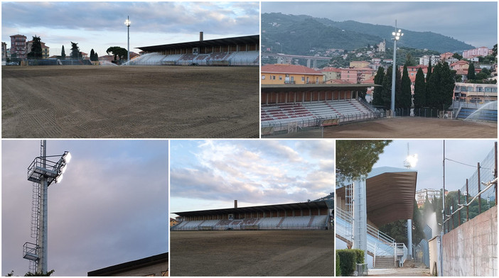 Torna (finalmente) l'erba verde nello stadio comunale &quot;Nino Ciccione&quot; (foto e video)