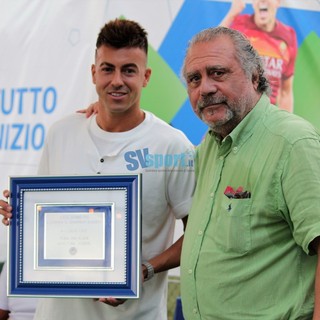 El Shaarawy col presidente del Legino Carella