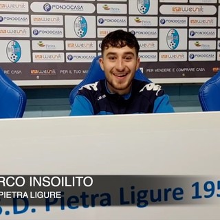 Calcio, Pietra Ligure. Il rigore di Gianmarco Insolito rilancia i biancocelesti: &quot;Fondamentale vincere gare così. L'astinenza dal gol? Sono in una società che mi fa star bene&quot; (VIDEO)