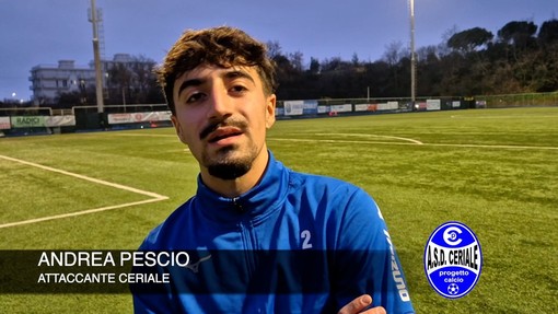 Calcio, Ceriale. Mente fredda e cuore caldo per Andrea Pescio: &quot;Vogliamo rimanere lassù, il gol è dedicato alla mia famiglia e alla mia fidanzata&quot; (VIDEO)