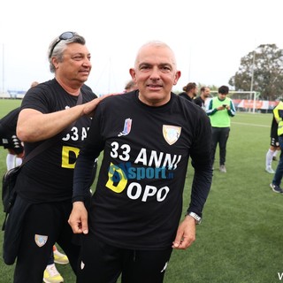 Calcio, Albenga. Si chiude un cerchio per Pietro Buttu: &quot;Ho riportato l'Albenga dove volevo. La dedica va a mio figlio Gabriele&quot; (VIDEO)