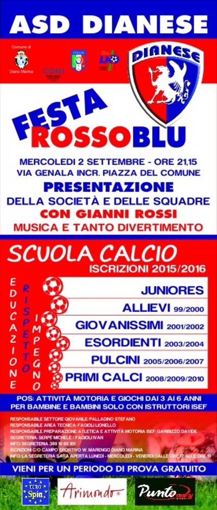 Calcio, Dianese: appuntamento alle 21:15 con la presentazione della squadra