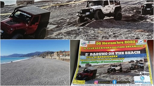 Auto 4x4, il 2° Raduno on the beach Città di Bordighera sarà il 26 novembre