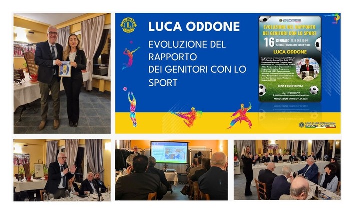 &quot;L'evoluzione del rapporto dei genitori con lo sport&quot;: il Lions Club Savona Torretta incontra l'ex calciatore e allenatore Luca Oddone