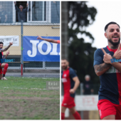 Calcio, Eccellenza. IL DERBY E' ROSSOBLU! La San Francesco Loano batte il Pietra Ligure con le zampate di Cargiolli e Carastro