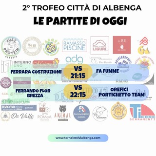 Secondo Trofeo Città di Albenga. Scattano i quarti, stasera si conosceranno le prime due semifinaliste